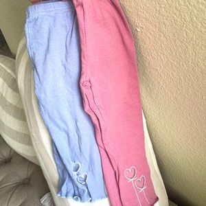 Little Sun 2T legging set. 2 pairs brand new, never worn/washed. Pink & blue. *1